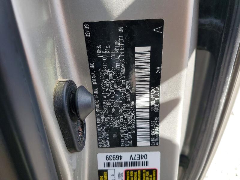 Aukcja sprzedaży 2009 Toyota Sienna, vin: 5TDZK22C29S281796, numer aukcji: 61856676