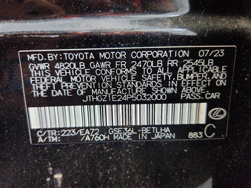 Aukcja sprzedaży 2023 Lexus Is 350, vin: JTHGZ1E24P5032000, numer aukcji: 66112756
