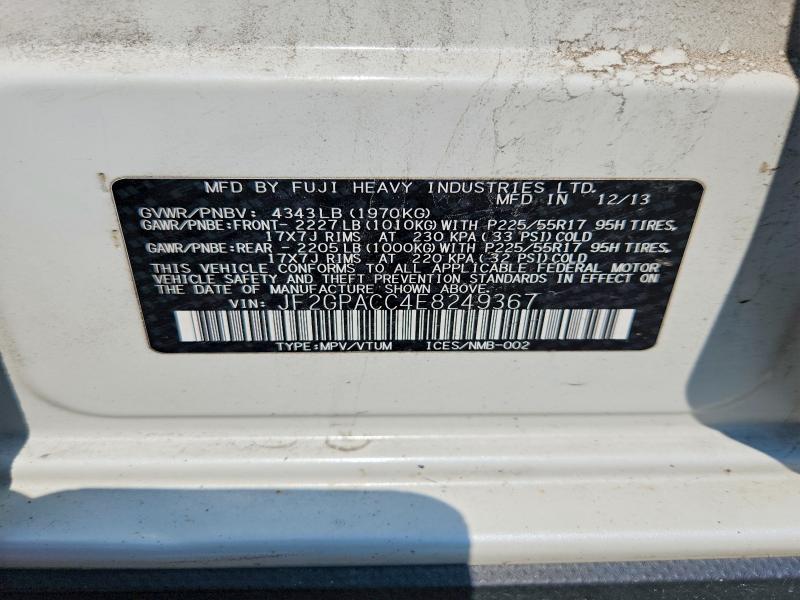 Aukcja sprzedaży 2014 Subaru Xv Crosstrek, vin: JF2GPACC4E8249367, numer aukcji: 64660026