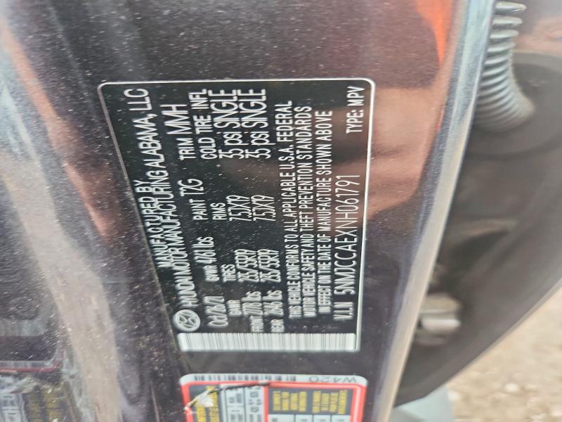 63620796 :رقم المزاد ، 5NMJCCAEXNH061791 vin ، 2022 Hyundai Tucson مزاد بيع