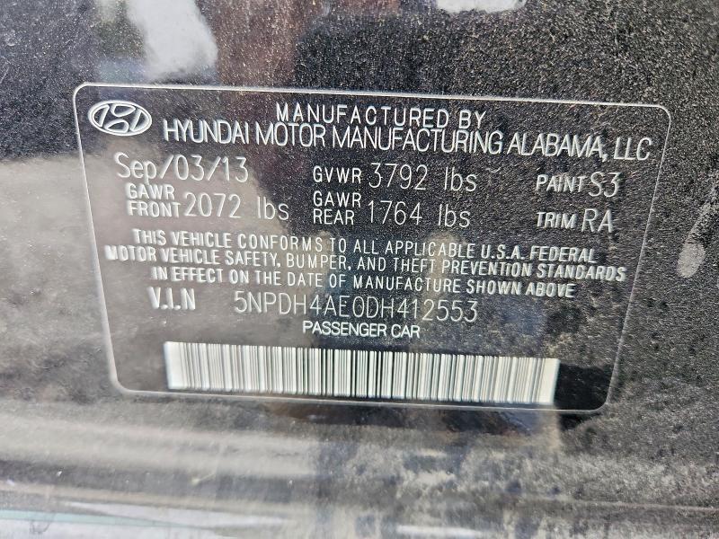 Продажа на аукционе авто 2013 Hyundai Elantra, vin: 5NPDH4AE0DH412553, номер лота: 66424236