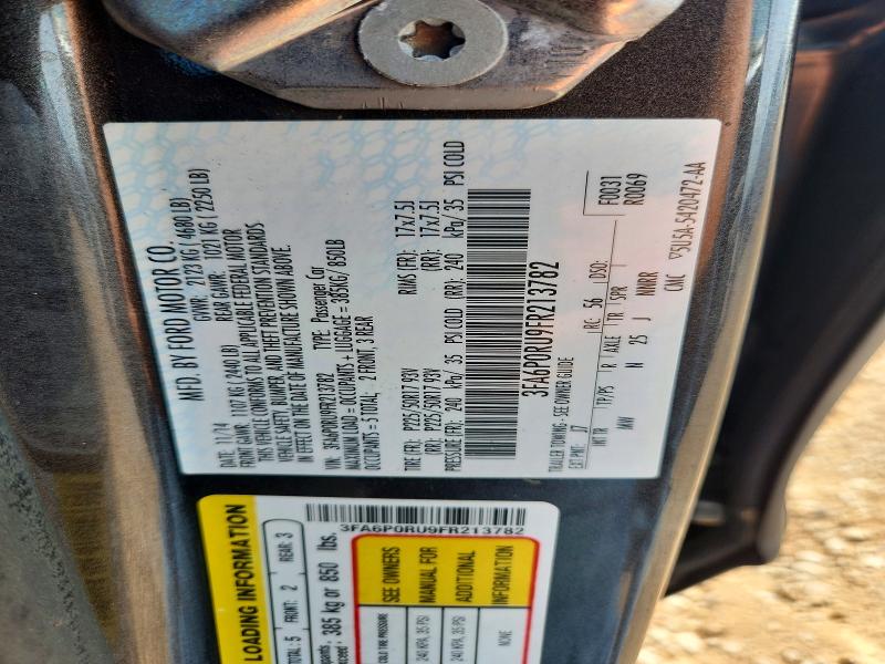 Продаж на аукціоні авто 2015 Ford Fusion, vin: 3FA6P0RU9FR213782, номер лоту: 66418756