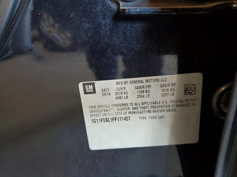 Продаж на аукціоні авто 2015 Chevrolet Malibu, vin: 1G11F5SL1FF171457, номер лоту: 63122516