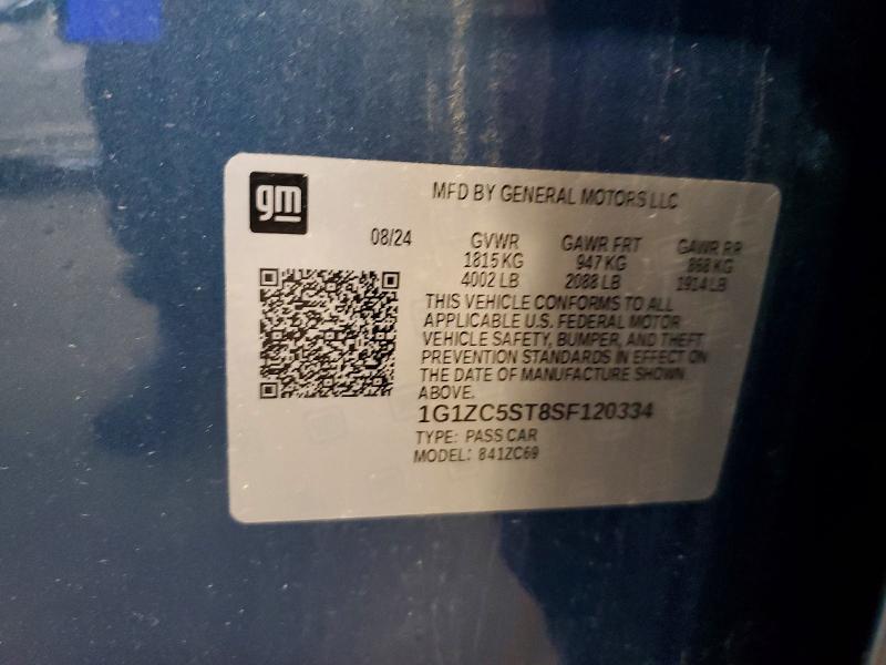 Продаж на аукціоні авто 2025 Chevrolet Malibu, vin: 1G1ZC5ST8SF120334, номер лоту: 63375456