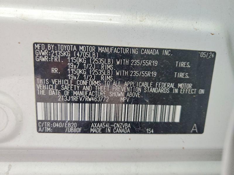Продаж на аукціоні авто 2024 Toyota Rav4, vin: 2T3J1RFV7RW463772, номер лоту: 67060776