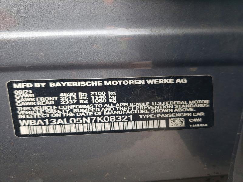 Aukcja sprzedaży 2022 Bmw M235xi, vin: WBA13AL05N7K08321, numer aukcji: 64425866