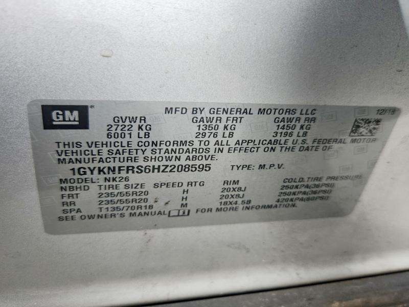 2017 Cadillac Xt5 მანქანა იყიდება აუქციონზე, vin: 1GYKNFRS6HZ208595, აუქციონის ნომერი: 66101236