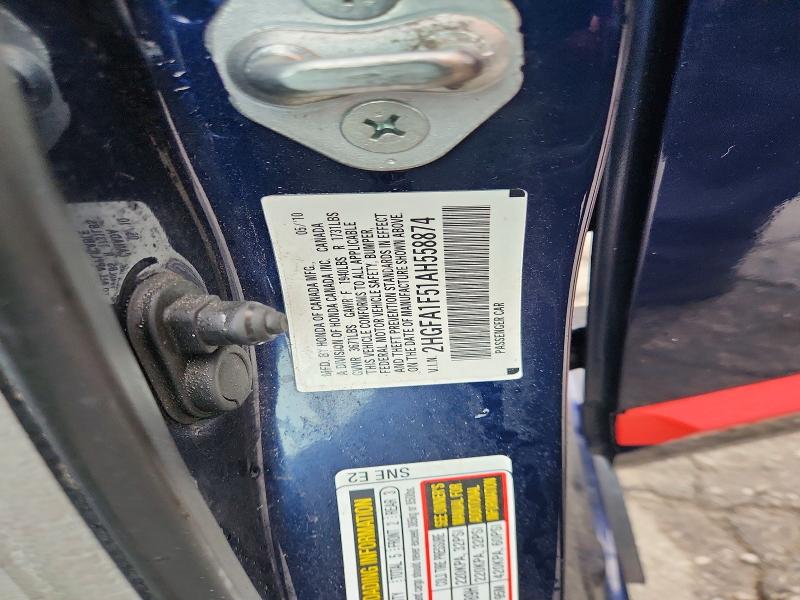 Aukcja sprzedaży 2010 Honda Civic, vin: 2HGFA1F51AH558874, numer aukcji: 64883926