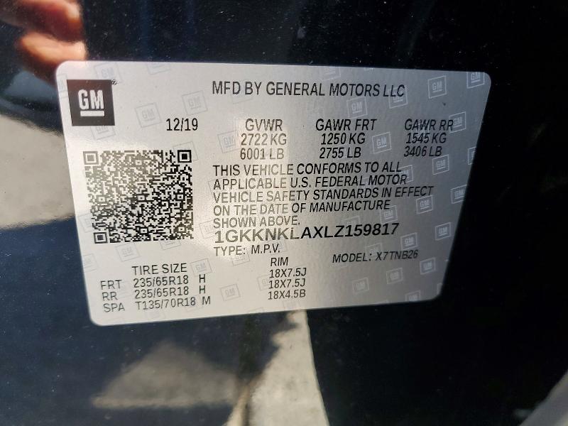 Auction sale of the 2020 Gmc Acadia, vin: 1GKKNKLAXLZ159817, lot number: 64318026