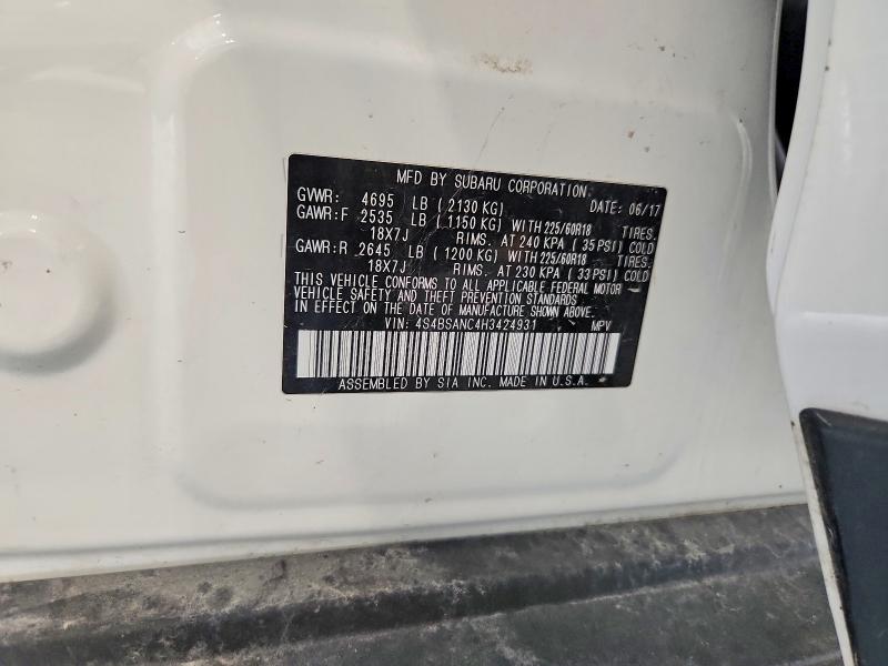 Aukcja sprzedaży 2017 Subaru Outback, vin: 4S4BSANC4H3424931, numer aukcji: 66263236