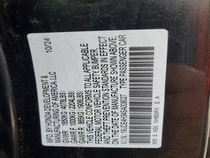 Auction sale of the 2025 Acura Integra, vin: 19UDE4H34SA008027, lot number: 63227466
