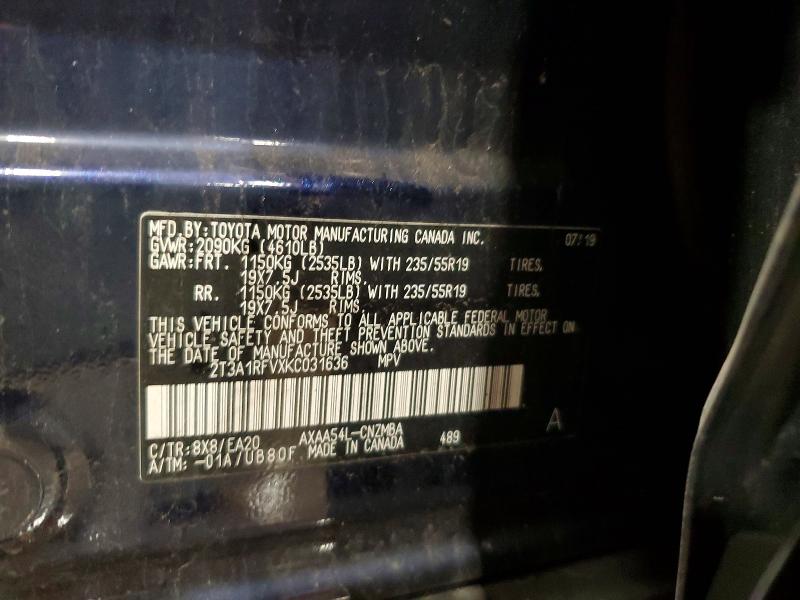 Продажа на аукционе авто 2019 Toyota Rav4, vin: 2T3A1RFVXKC031636, номер лота: 63741926