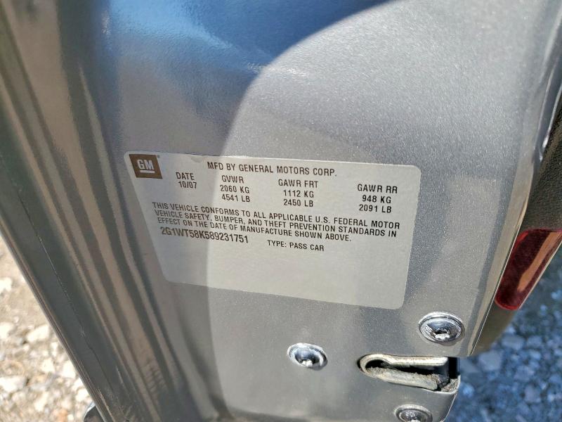 65331876 :رقم المزاد ، 2G1WT58K589231751 vin ، 2008 Chevrolet Impala مزاد بيع