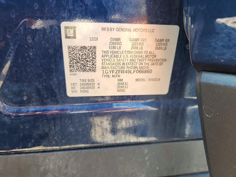 65239906 :رقم المزاد ، 1GYFZFR49LF066860 vin ، 2020 Cadillac Xt4 مزاد بيع