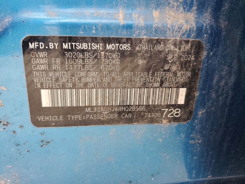 Aukcja sprzedaży 2024 Mitsubishi Mirage, vin: ML32AUHJ4RH028556, numer aukcji: 67167406