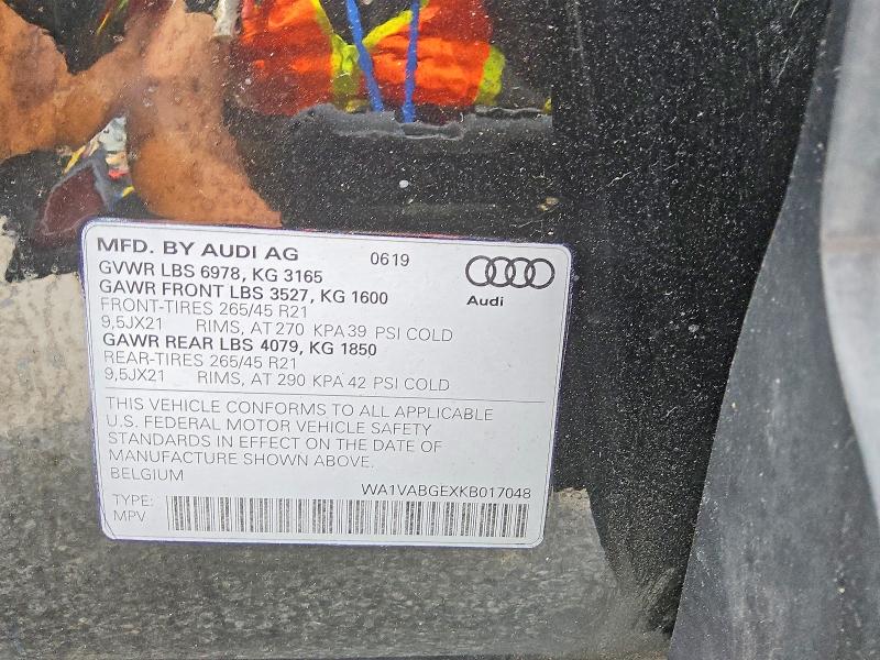 Aukcja sprzedaży 2019 Audi E-tron, vin: WA1VABGEXKB017048, numer aukcji: 64572266