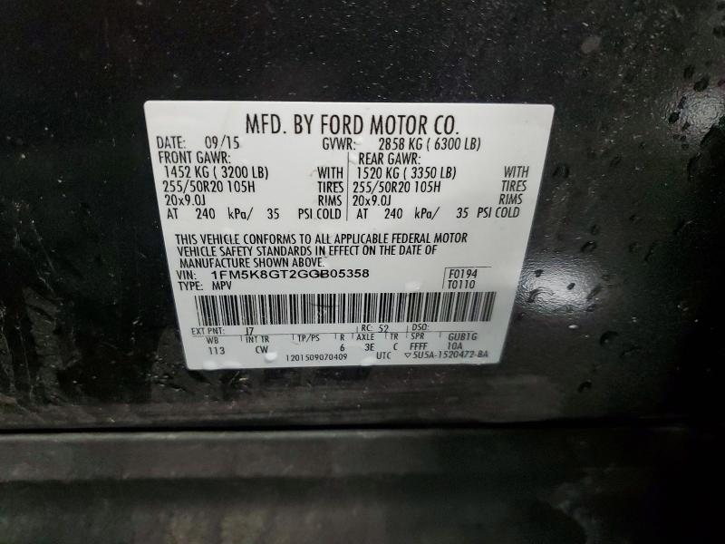 Продаж на аукціоні авто 2016 Ford Explorer, vin: 1FM5K8GT2GGB05358, номер лоту: 64683706
