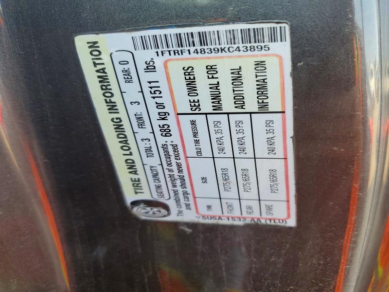 64531606 :رقم المزاد ، 1FTRF14839KC43895 vin ، 2009 Ford F150 مزاد بيع
