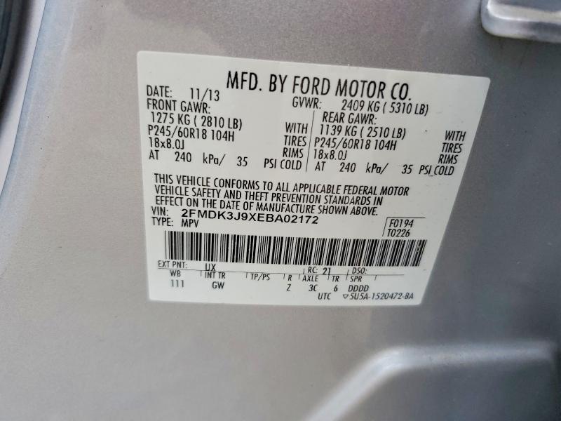 Aukcja sprzedaży 2014 Ford Edge, vin: 2FMDK3J9XEBA02172, numer aukcji: 65535296