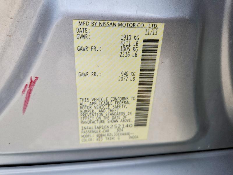 67289416 :رقم المزاد ، 1N4AL3AP1EN252140 vin ، 2014 Nissan Altima مزاد بيع