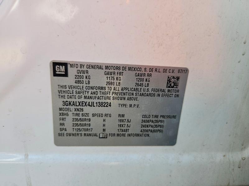 62859826 :رقم المزاد ، 3GKALXEX4JL138224 vin ، 2018 Gmc Terrain مزاد بيع