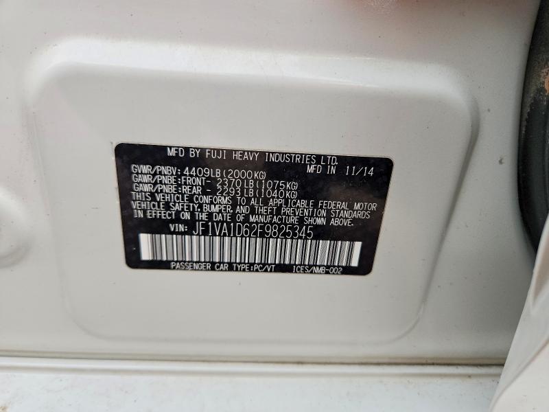 Продаж на аукціоні авто 2015 Subaru Wrx, vin: JF1VA1D62F9825345, номер лоту: 64510926