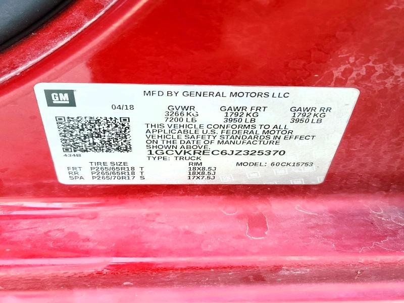 Aukcja sprzedaży 2018 Chevrolet Silverado, vin: 1GCVKREC6JZ325370, numer aukcji: 63371326