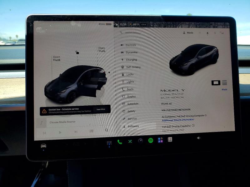 Aukcja sprzedaży 2022 Tesla Model Y, vin: 7SAYGDEE3NF424066, numer aukcji: 65400636