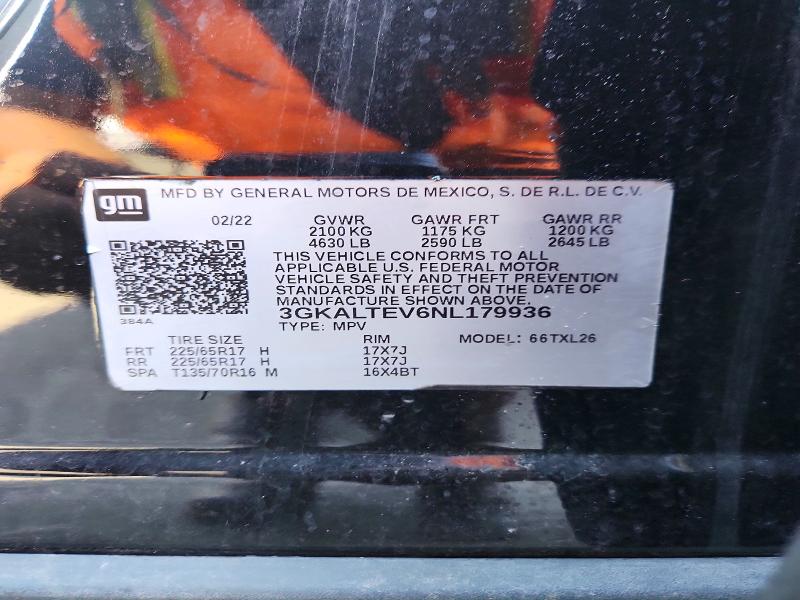 Aukcja sprzedaży 2022 Gmc Terrain, vin: 3GKALTEV6NL179936, numer aukcji: 64573246