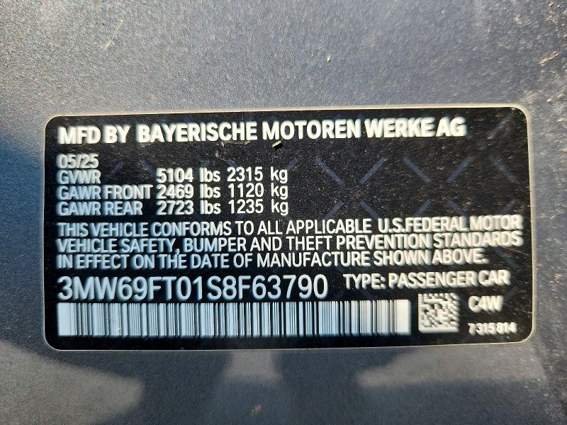 Aukcja sprzedaży 2025 Bmw M340xi, vin: 3MW69FT01S8F63790, numer aukcji: 64662516