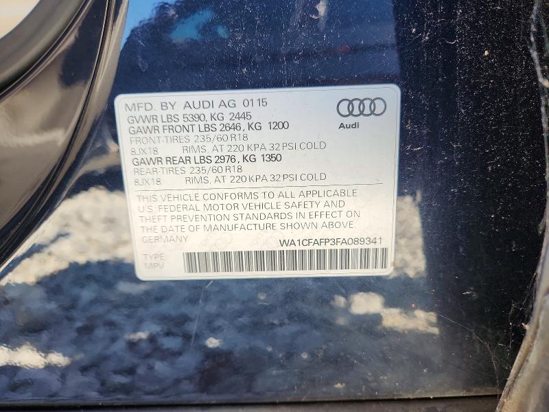 Aukcja sprzedaży 2015 Audi Q5, vin: WA1CFAFP3FA089341, numer aukcji: 65652806