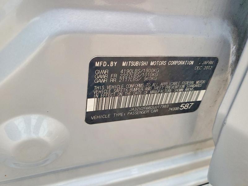 63803086 :رقم المزاد ، JA32V2FW8DU017983 vin ، 2013 Mitsubishi Lancer مزاد بيع