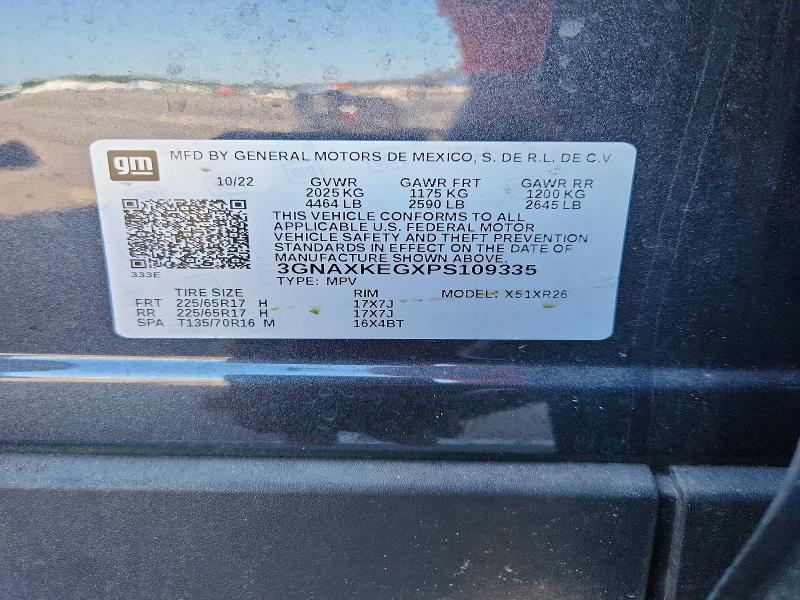 Продажа на аукционе авто 2023 Chevrolet Equinox, vin: 3GNAXKEGXPS109335, номер лота: 64618006