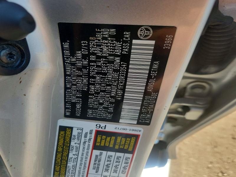Продаж на аукціоні авто 2013 Toyota Camry, vin: 4T4BF1FK2DR333547, номер лоту: 66524476