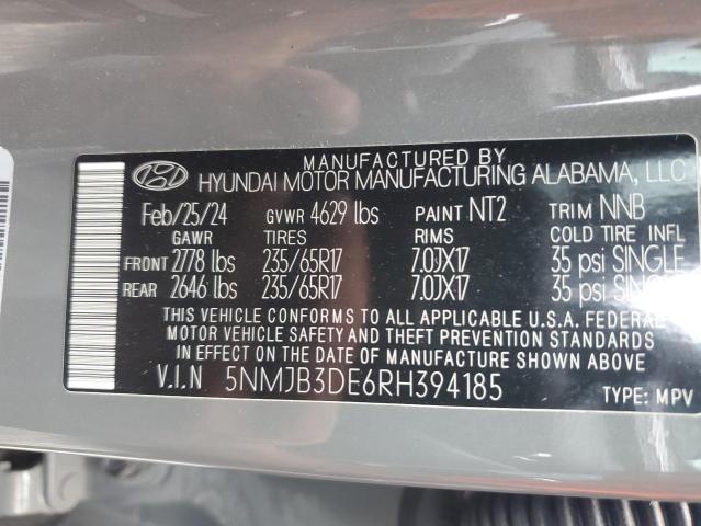 65289436 :رقم المزاد ، 5NMJB3DE6RH394185 vin ، 2024 Hyundai Tucson مزاد بيع