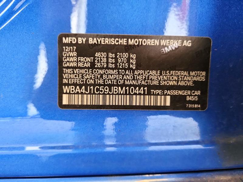 Aukcja sprzedaży 2018 Bmw 430i, vin: WBA4J1C59JBM10441, numer aukcji: 64778506