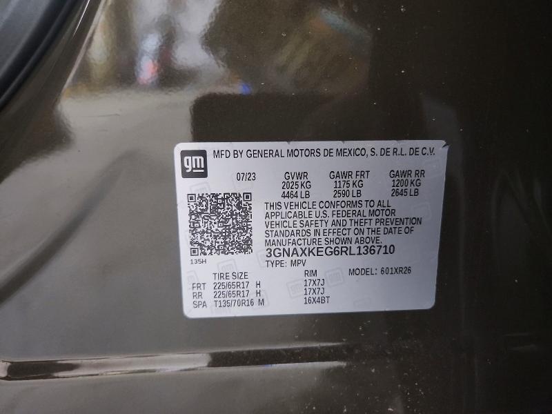 65589906 :رقم المزاد ، 3GNAXKEG6RL136710 vin ، 2024 Chevrolet Equinox مزاد بيع
