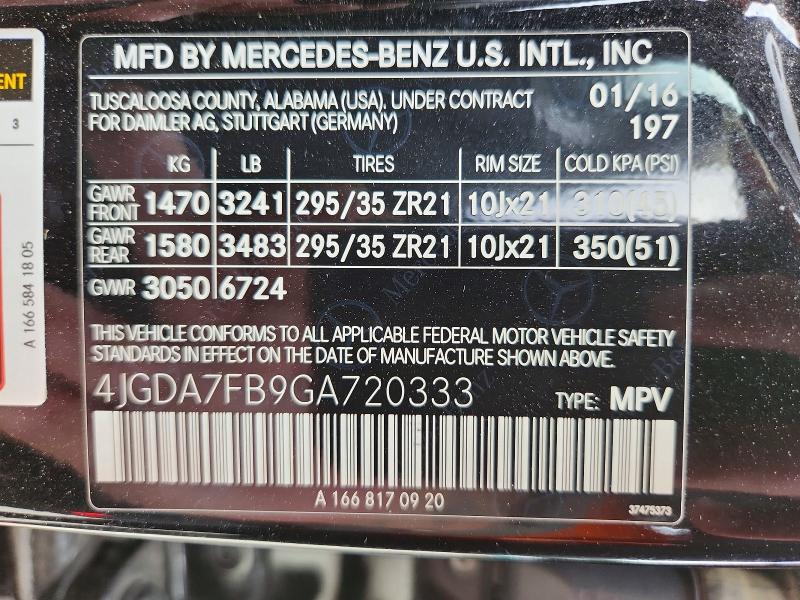 Продаж на аукціоні авто 2016 Mercedes-benz Gle, vin: 4JGDA7FB9GA720333, номер лоту: 65453726