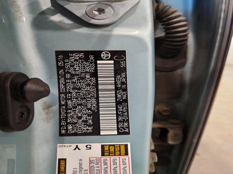 2016 Toyota Prius მანქანა იყიდება აუქციონზე, vin: JTDKBRFU2G3017568, აუქციონის ნომერი: 64949536