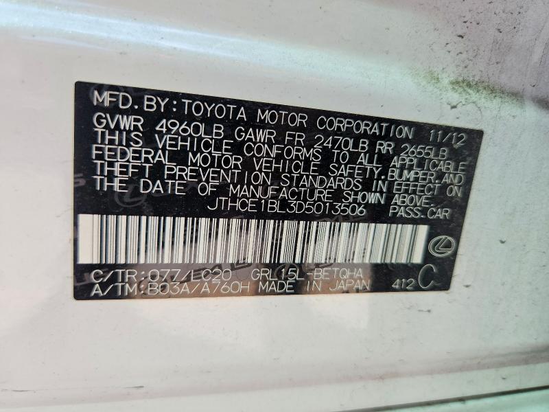 Продажа на аукционе авто 2013 Lexus Gs, vin: JTHCE1BL3D5013506, номер лота: 67242706