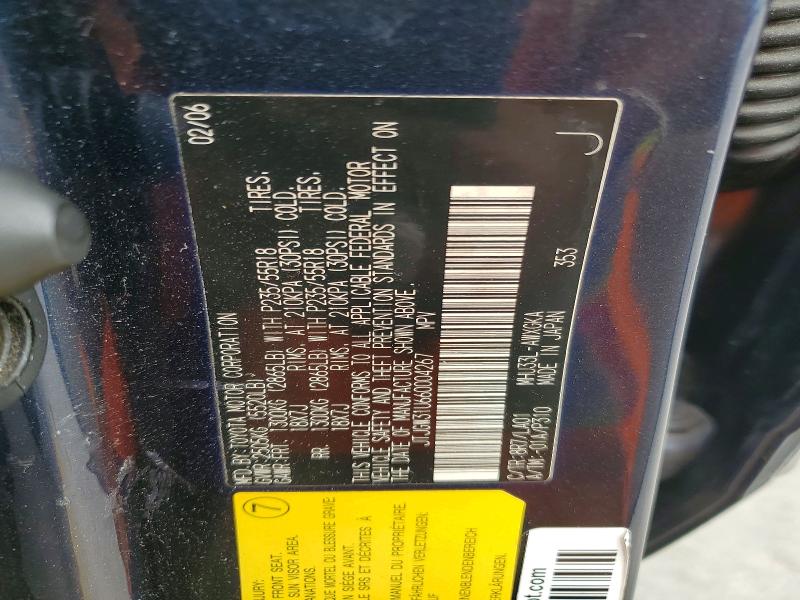 2006 Lexus Rx მანქანა იყიდება აუქციონზე, vin: JTJGW31U660004267, აუქციონის ნომერი: 63623246