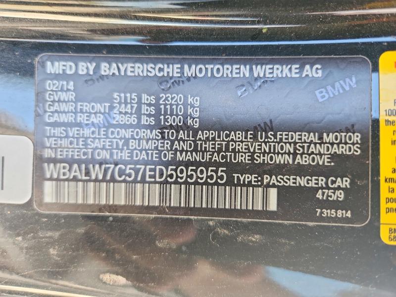 Aukcja sprzedaży 2014 Bmw 640, vin: WBALW7C57ED595955, numer aukcji: 65702396