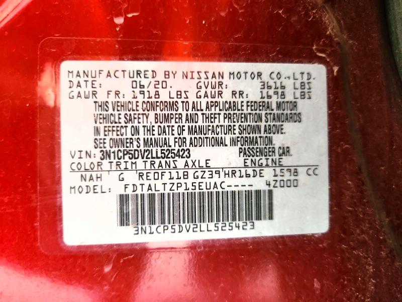 Продаж на аукціоні авто 2020 Nissan Kicks, vin: 3N1CP5DV2LL525423, номер лоту: 64715816