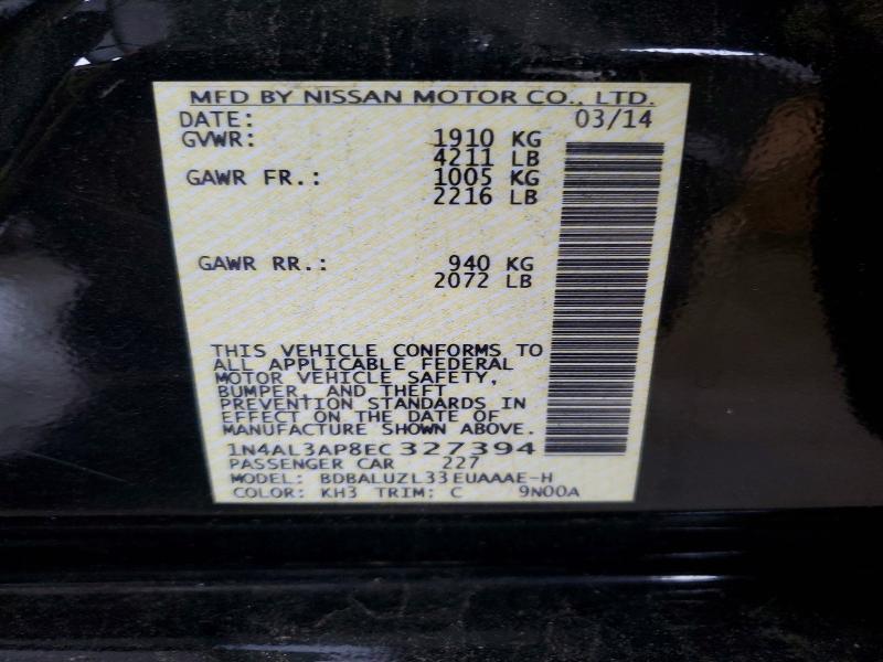 Продажа на аукционе авто 2014 Nissan Altima, vin: 1N4AL3AP8EC327394, номер лота: 63761186