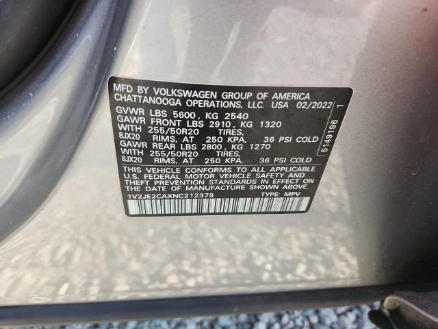Продаж на аукціоні авто 2022 Volkswagen Atlas Cross Sport, vin: 1V2JE2CAXNC212379, номер лоту: 64972166