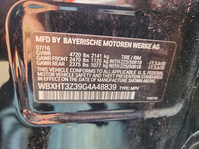 Продажа на аукционе авто 2016 Bmw X1, vin: WBXHT3Z39G4A48839, номер лота: 63658166