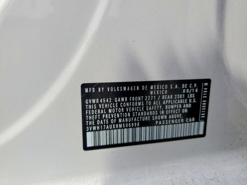 Aukcja sprzedaży 2017 Volkswagen Golf Alltrack, vin: 3VWH17AUXHM506998, numer aukcji: 64654816