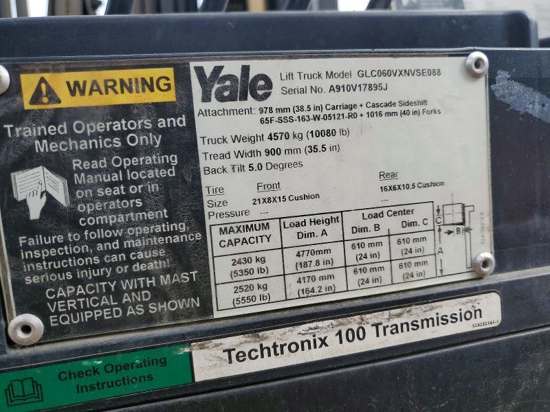 65135456 :رقم المزاد ، 9A223008 vin ، 2015 Yale Unknown مزاد بيع