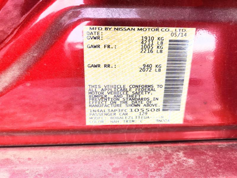 Aukcja sprzedaży 2015 Nissan Altima, vin: 1N4AL3AP3FC105508, numer aukcji: 66596356