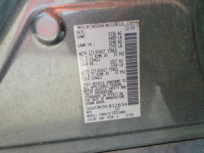 Продажа на аукционе авто 2015 Nissan Rogue, vin: 5N1AT2MT3FC812634, номер лота: 63836846